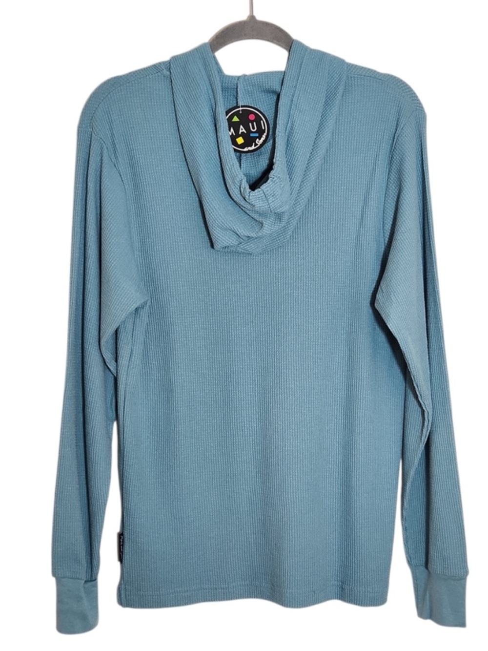 NWT Maui and Sons Deep Ocean Waffle-Knit Hooded Pullover